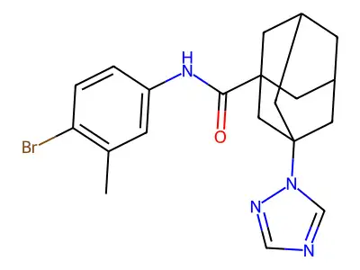 N-(4-bromo-3-methylphenyl)-3-(1,2,4-triazol-1-yl)adamantane-1-carboxamide structure