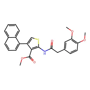 methyl 2-{[(3,4-dimethoxyphenyl)acetyl]amino}-4-(1-naphthyl)thiophene-3-carboxylate structure