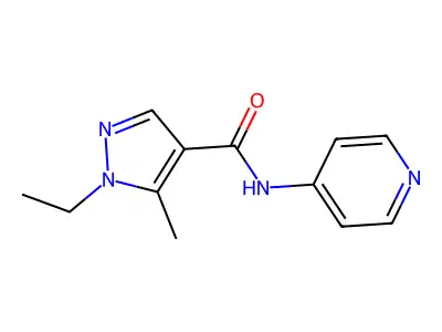 1-ethyl-5-methyl-N-(pyridin-4-yl)-1H-pyrazole-4-carboxamide structure