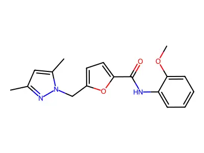 5-[(3,5-dimethylpyrazol-1-yl)methyl]-N-(2-methoxyphenyl)furan-2-carboxamide structure