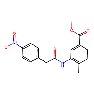 Methyl 3-[({4-nitrophenyl}acetyl)amino]-4-methylbenzoate structure