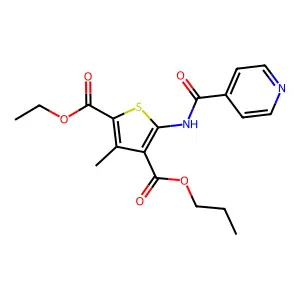 2-Ethyl 4-propyl 5-(isonicotinoylamino)-3-methyl-2,4-thiophenedicarboxylate structure