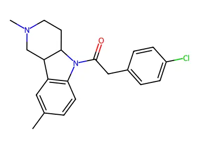5-[(4-chlorophenyl)acetyl]-2,8-dimethyl-2,3,4,4a,5,9b-hexahydro-1H-pyrido[4,3-b]indole structure