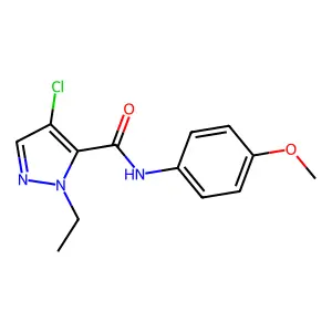 4-chloro-2-ethyl-N-(4-methoxyphenyl)pyrazole-3-carboxamide structure