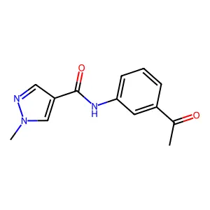 N-(3-acetylphenyl)-1-methyl-1H-pyrazole-4-carboxamide structure