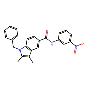 1-benzyl-2,3-dimethyl-N-(3-nitrophenyl)indole-5-carboxamide structure
