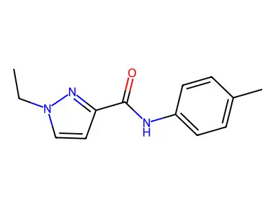 1-ethyl-N-(4-methylphenyl)-1H-pyrazole-3-carboxamide structure