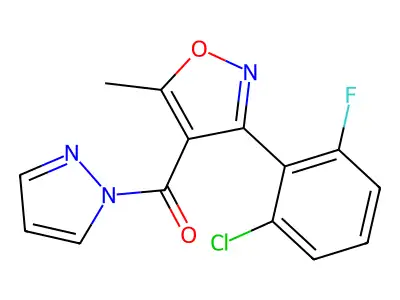 [3-(2-Chloro-6-fluorophenyl)-5-methyl-1,2-oxazol-4-yl]-pyrazol-1-ylmethanone structure