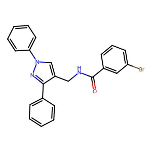 3-bromo-N-[(1,3-diphenylpyrazol-4-yl)methyl]benzamide structure