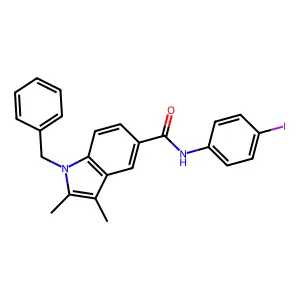 1-benzyl-N-(4-iodophenyl)-2,3-dimethyl-1H-indole-5-carboxamide structure