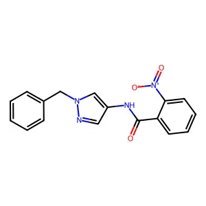 N-(1-benzyl-1H-pyrazol-4-yl)-2-nitrobenzamide structure