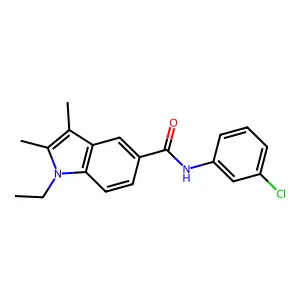 N-(3-chlorophenyl)-1-ethyl-2,3-dimethyl-1H-indole-5-carboxamide structure
