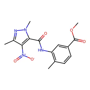 Methyl 3-[(2,5-dimethyl-4-nitropyrazole-3-carbonyl)amino]-4-methylbenzoate structure