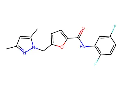 N-(2,5-difluorophenyl)-5-[(3,5-dimethylpyrazol-1-yl)methyl]furan-2-carboxamide structure