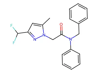 1H-Pyrazole-1-acetamide, 3-(difluoromethyl)-5-methyl-N-phenyl-N-(phenylmethyl)- structure