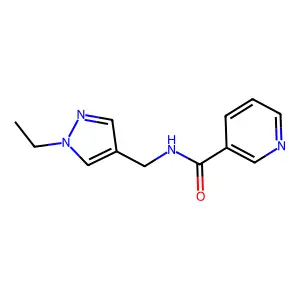 N-[(1-ethyl-1H-pyrazol-4-yl)methyl]pyridine-3-carboxamide structure