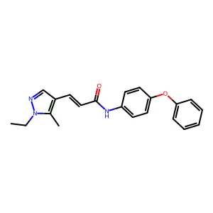 (E)-3-(1-ethyl-5-methylpyrazol-4-yl)-N-(4-phenoxyphenyl)prop-2-enamide structure