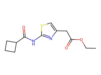 Ethyl 2-(2-(cyclobutanecarboxamido)thiazol-4-yl)acetate structure