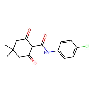 N-(4-chlorophenyl)-4,4-dimethyl-2,6-dioxocyclohexane-1-carboxamide structure