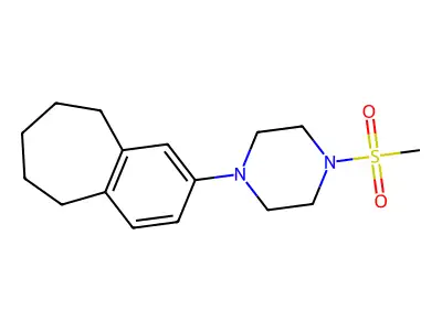 Piperazine, 1-(methylsulfonyl)-4-(6,7,8,9-tetrahydro-5H-benzocyclohepten-2-yl)- structure
