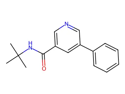 3-Piperidinecarboxamide, N-(1,1-dimethylethyl)-5-phenyl- structure