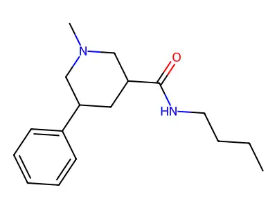 N-Butyl-1-methyl-5-phenylpiperidine-3-carboximidic acid structure