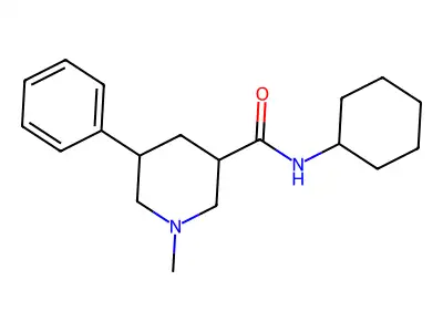 N-Cyclohexyl-1-methyl-5-phenylpiperidine-3-carboximidic acid structure