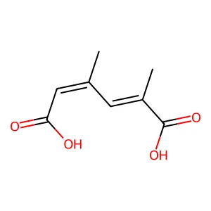 2,4-Hexadienedioic acid, 2,4-dimethyl-, (2Z,4Z)- structure