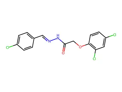 N-[(4-chlorophenyl)methylideneamino]-2-(2,4-dichlorophenoxy)acetamide structure