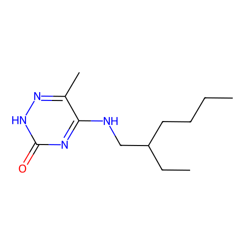 5-[(2-ethylhexyl)amino]-6-methyl-1,2,4-triazin-3(2H)-one structure