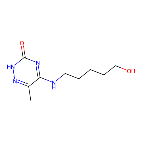 5-[(5-hydroxypentyl)amino]-6-methyl-1,2,4-triazin-3(2H)-one structure