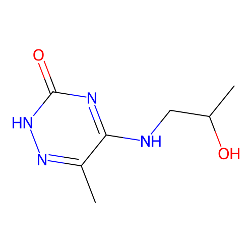 5-(2-hydroxypropylamino)-6-methyl-2H-1,2,4-triazin-3-one structure