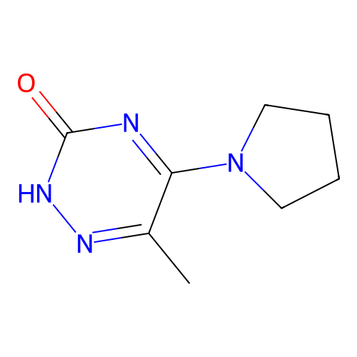 6-methyl-5-pyrrolidin-1-yl-2H-1,2,4-triazin-3-one structure