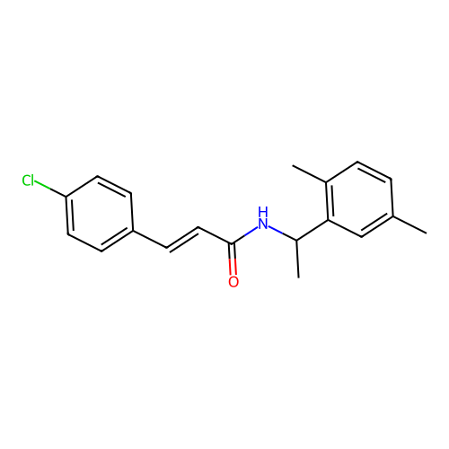(E)-3-(4-chlorophenyl)-N-[1-(2,5-dimethylphenyl)ethyl]prop-2-enamide structure