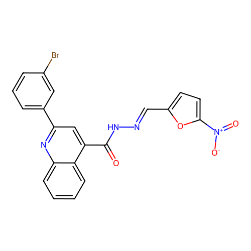 2-(3-bromophenyl)-N'-({5-nitro-2-furyl}methylene)-4-quinolinecarbohydrazide structure
