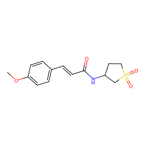 (E)-N-(1,1-dioxidotetrahydrothiophen-3-yl)-3-(4-methoxyphenyl)acrylamide structure