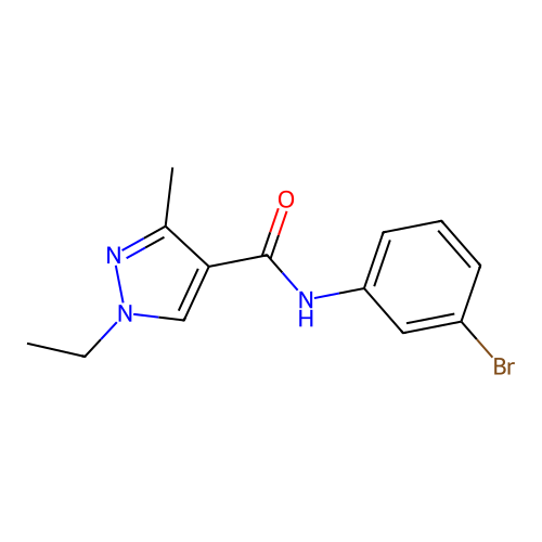 N-(3-bromophenyl)-1-ethyl-3-methyl-1H-pyrazole-4-carboxamide structure