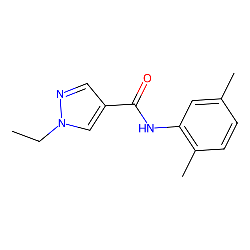 N-(2,5-dimethylphenyl)-1-ethylpyrazole-4-carboxamide structure