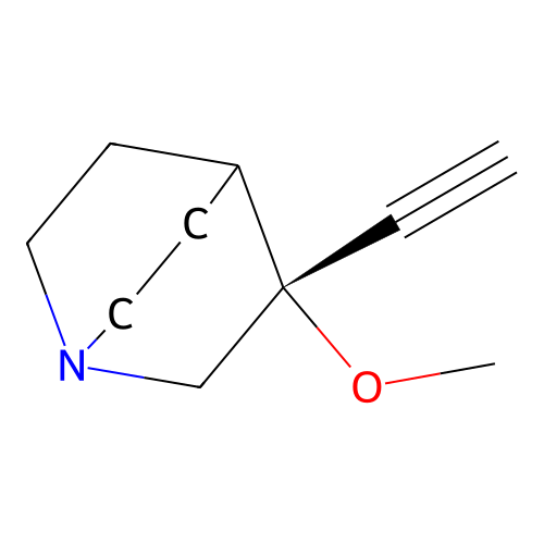 (3R)-3-ethynyl-1-azabicyclo[2.2.2]oct-3-yl methyl ether structure