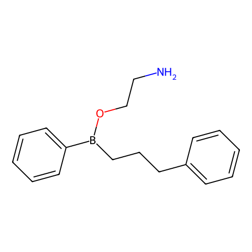 2-Aminoethyl phenyl(3-phenylpropyl)borinate structure