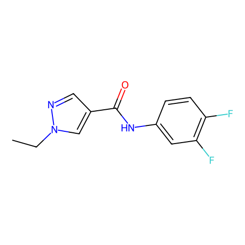N-(3,4-difluorophenyl)-1-ethyl-1H-pyrazole-4-carboxamide structure