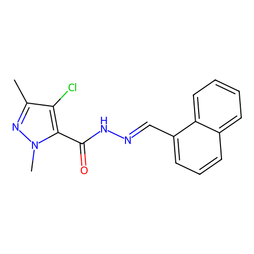 4-chloro-1,3-dimethyl-N'-(1-naphthylmethylene)-1H-pyrazole-5-carbohydrazide structure
