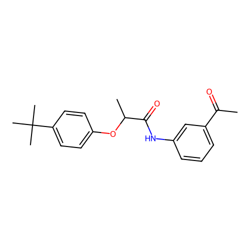 N-(3-acetylphenyl)-2-(4-tert-butylphenoxy)propanamide structure