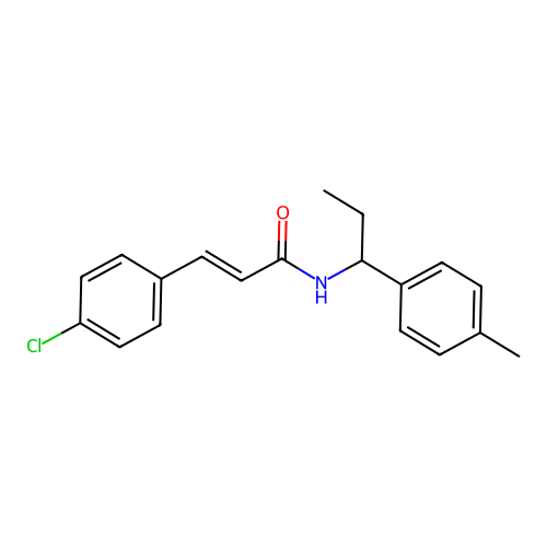 (E)-3-(4-chlorophenyl)-N-[1-(4-methylphenyl)propyl]prop-2-enamide structure