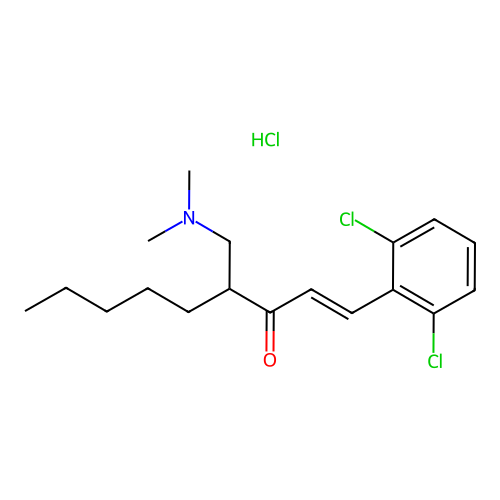 1-(2,6-Dichlorophenyl)-4-((dimethylamino)methyl)-1-nonen-3-one hydrochloride structure