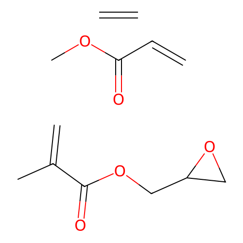 Ethene;methyl prop-2-enoate;oxiran-2-ylmethyl 2-methylprop-2-enoate structure