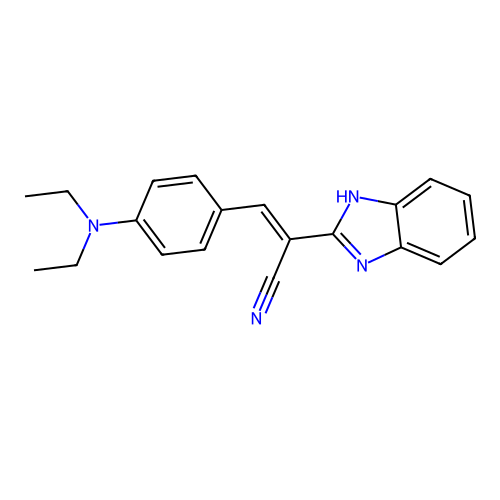 (2E)-2-(1H-benzimidazol-2-yl)-3-[4-(diethylamino)phenyl]prop-2-enenitrile structure