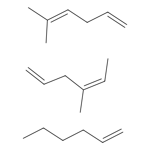 Hex-1-ene;4-methylhexa-1,4-diene;5-methylhexa-1,4-diene structure