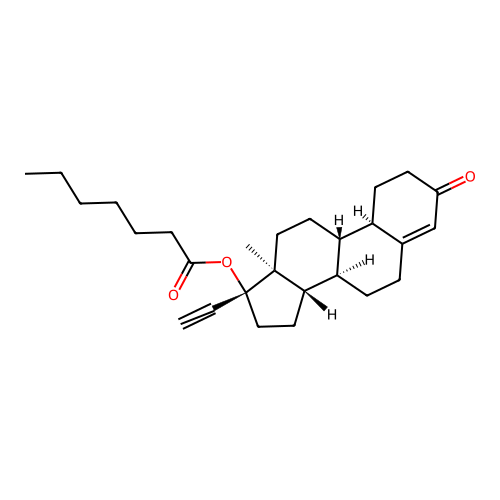 庚酸炔诺酮 structure