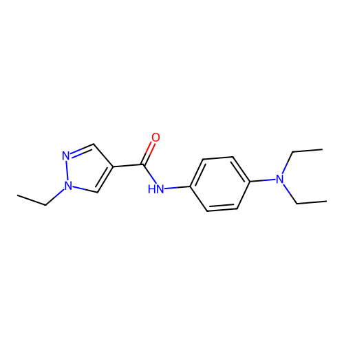 N-[4-(diethylamino)phenyl]-1-ethyl-1H-pyrazole-4-carboxamide structure